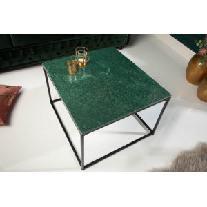 ELEMENTS exkluzív márvány dohányzóasztal - 50cm - zöld INVICTA