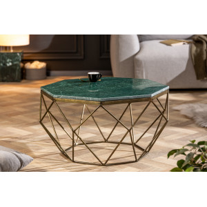 DIAMOND modern márvány dohányzóasztal - 69cm - zöld