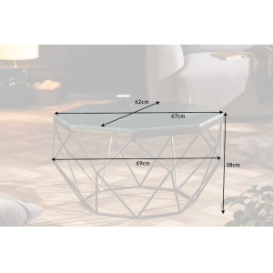 DIAMOND modern márvány dohányzóasztal - 69cm - zöld
