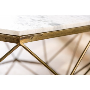 DIAMOND modern márvány dohányzóasztal - 69cm - fehér