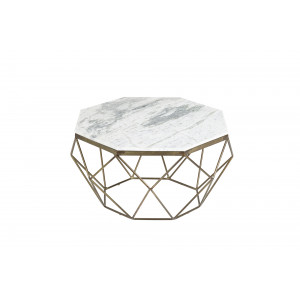 DIAMOND modern márvány dohányzóasztal - 69cm - fehér