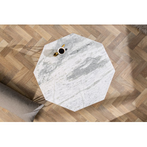 DIAMOND modern márvány dohányzóasztal - 69cm - fehér