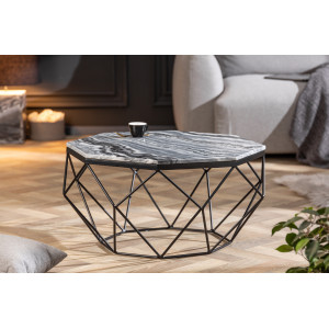 DIAMOND modern márvány dohányzóasztal - 69cm - szürke