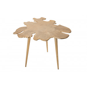 LEAF design fém dohányzóasztal - 57cm - arany