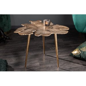 LEAF design fém dohányzóasztal - 57cm - arany INVICTA