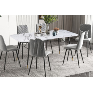PARIS design üveg étkezőasztal - 180cm - fehér