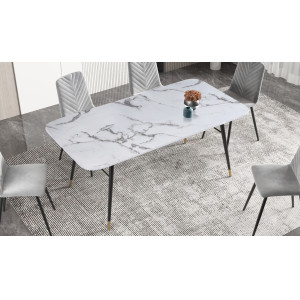 PARIS design üveg étkezőasztal - 180cm - fehér