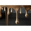 LIQUID design fém lerakóasztal - 34/46cm - arany