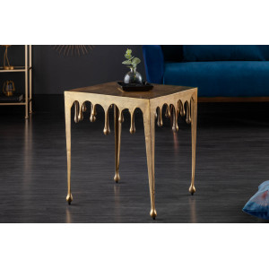 LIQUID design fém lerakóasztal - 34/46cm - arany INVICTA