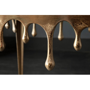 LIQUID design fém lerakóasztal - 34/46cm - arany