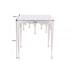 LIQUID design fém lerakóasztal - 34/46cm - ezüst