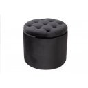 MODERN BAROCK modern bársony puff/tároló - 50cm - fekete