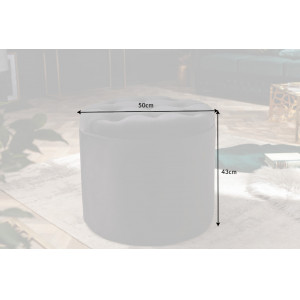 MODERN BAROCK modern bársony puff/tároló - 50cm - fekete
