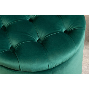 MODERN BAROCK modern bársony puff/tároló - 50cm - zöld