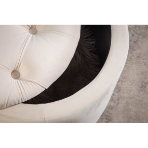 MODERN BAROCK modern bársony puff/tároló - 50cm - beige