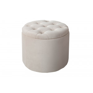 MODERN BAROCK modern bársony puff/tároló - 50cm - beige
