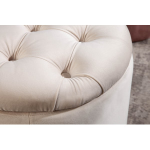 MODERN BAROCK modern bársony puff/tároló - 50cm - beige