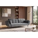 GLAM bársony kanapéágy 214 cm – szürke / arany