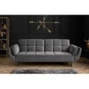 GLAM bársony kanapéágy 214 cm – szürke / arany