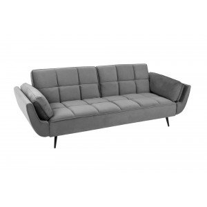 GLAM bársony kanapéágy 214 cm – szürke / arany INVICTA
