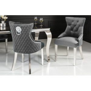 CASTLE exkluzív bársony szék - szürke INVICTA