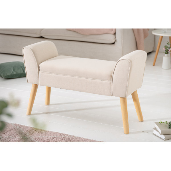 JEWEL szövet pad 90 cm – bézs / natúr