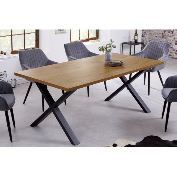 LOFT modern tölgy dekor étkezőasztal - 160/180cm