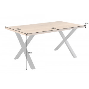 LOFT modern tölgy dekor étkezőasztal - 160/180cm