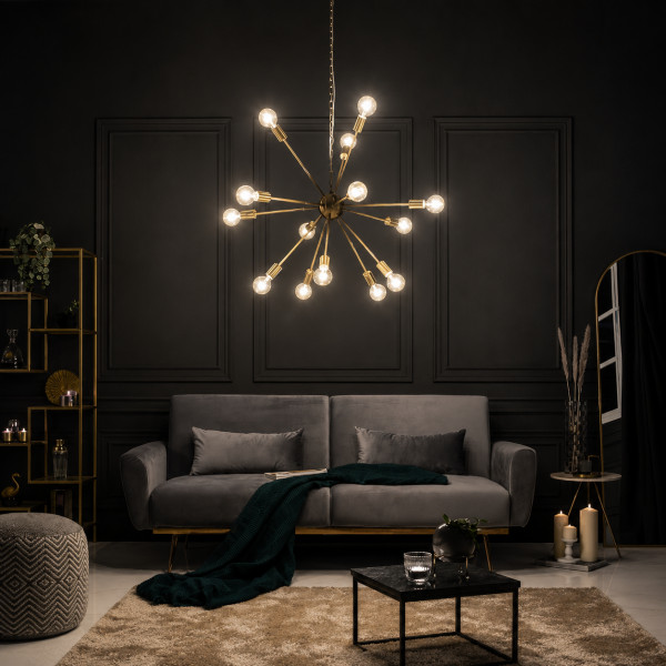 STELLAR modern 14 ágú függőlámpa 87 cm – arany