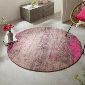 BLEND modern kerek szőnyeg 150 cm – bézs / rózsaszín INVICTA