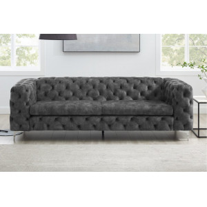 MODERN BAROCK design bársony kanapé - antracit INVICTA