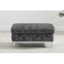 MODERN BAROCK design bársony puff - antracit