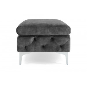 MODERN BAROCK design bársony puff - antracit