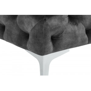 MODERN BAROCK design bársony puff - antracit