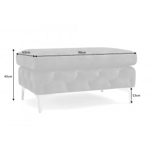 MODERN BAROCK design bársony puff - antracit