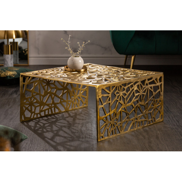 ABSTRACT design fém dohányzóasztal - 60cm - arany