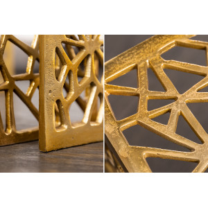 ABSTRACT design fém dohányzóasztal szett - arany
