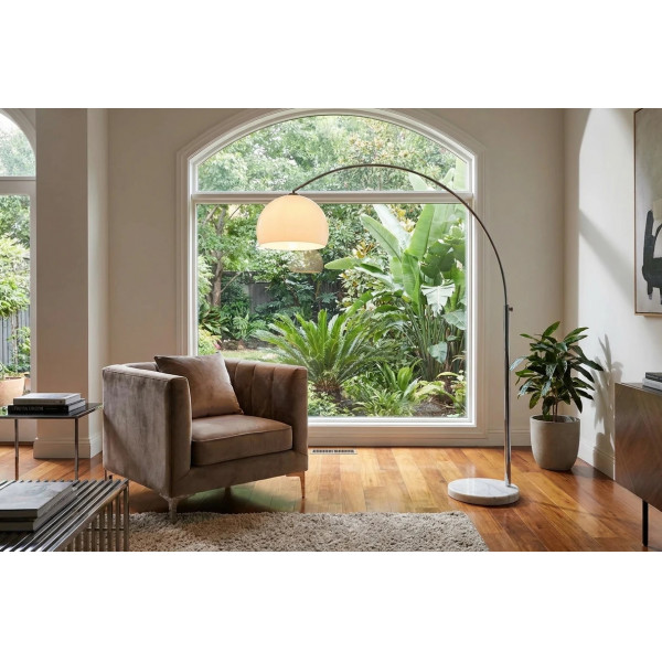ARCH modern íves állólámpa 205 cm – fehér / króm