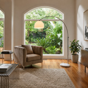 ARCH modern íves állólámpa 205 cm – fehér / króm INVICTA