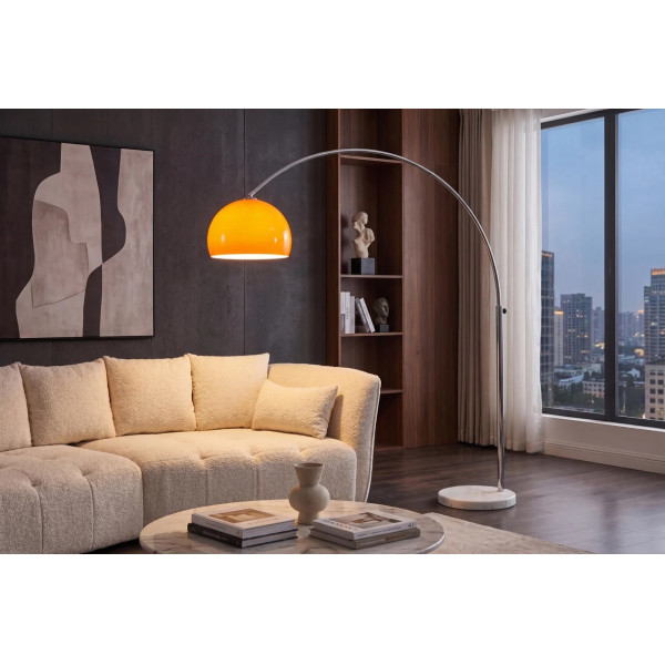 ARCH modern íves állólámpa 205 cm – narancssárga / króm