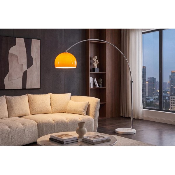 ARCH modern íves állólámpa 205 cm – narancssárga / króm