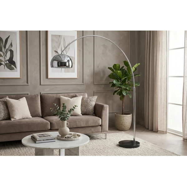 CURVE modern íves állólámpa 210 cm – króm