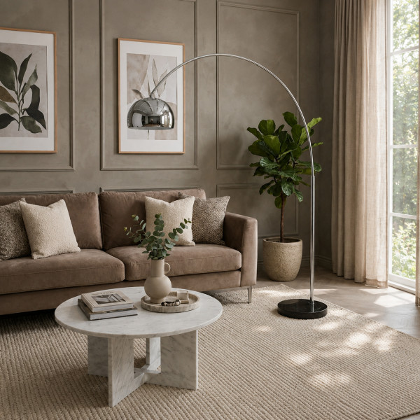 CURVE modern íves állólámpa 210 cm – króm