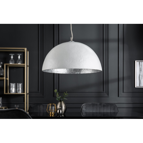 GLOW L modern függőlámpa - fehér/ezüst