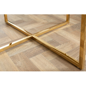 ELEGANCE modern dohányzóasztal -80cm- fehér/arany