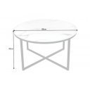 ELEGANCE modern dohányzóasztal -80cm- fehér/fekete