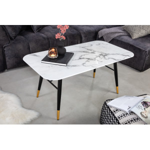 PARIS design üveg dohányzóasztal -110cm - fehér INVICTA