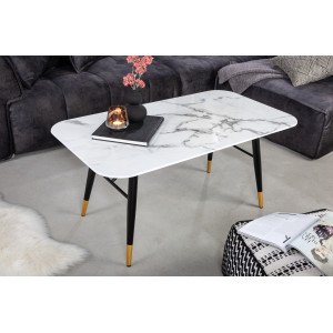 PARIS design üveg dohányzóasztal -110cm - fehér INVICTA
