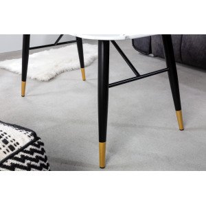 PARIS design üveg dohányzóasztal -110cm - fehér INVICTA