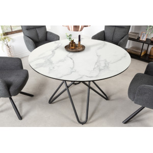 CIRCULAR design kerek étkezőasztal - 120cm - fehér INVICTA